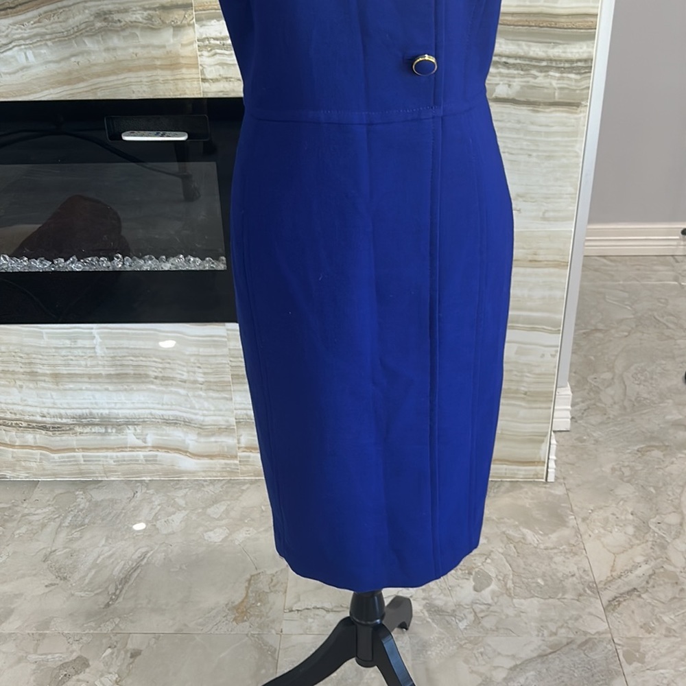 Talbots Deep Blue Large Button Accent Career Dres… - image 4
